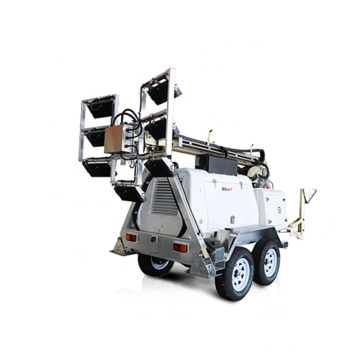 SWT 10M Mast 300Wx12 Diesel Mobile Trailer Mounted Hydraulic Led Light Towers with 7.5kW Diesel Generator
